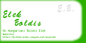 elek boldis business card